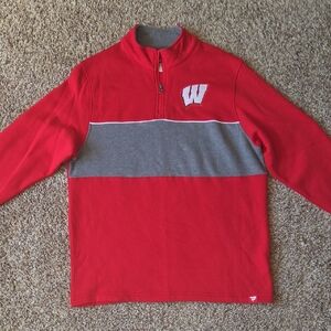 *NEVER WORN* Wisconsin Badgers Fanatics Quarter Zip Sweatshirt - Mens L - Fleece